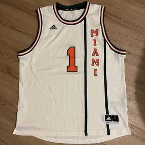 Miami Hurricanes Adidas Men's Large Basketball Jer